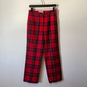 Pendleton Vintage Womens Tartan Pants Red 10 Red Leslie Tartan